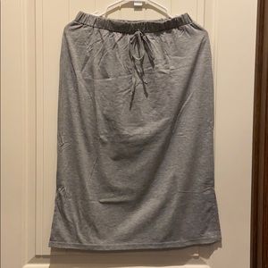 Light Gray Side-Split Drawstring-Waist Skirt